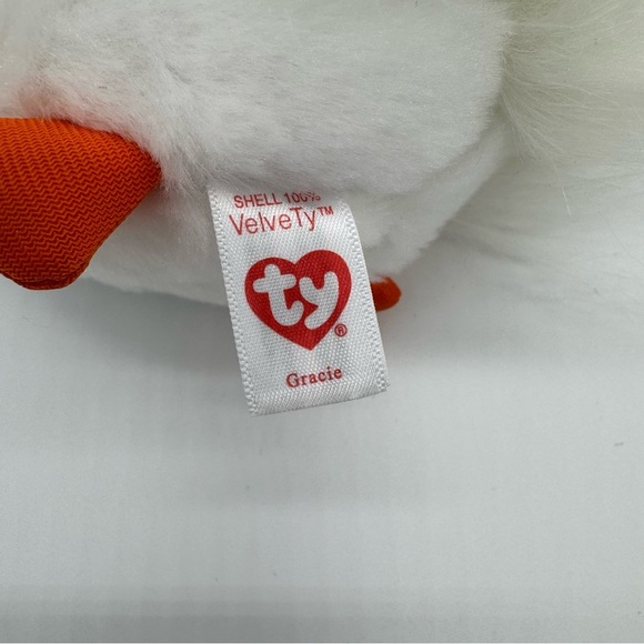 Ty Gracie Stuffed Swan - White and Orange - Picture 3 of 4